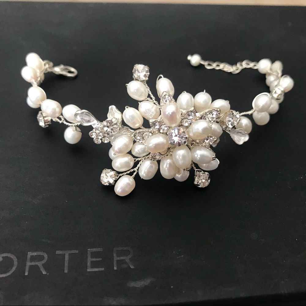 Botanical floral bridal bracelet